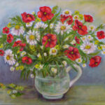 Kytice ve skleněném džbánu